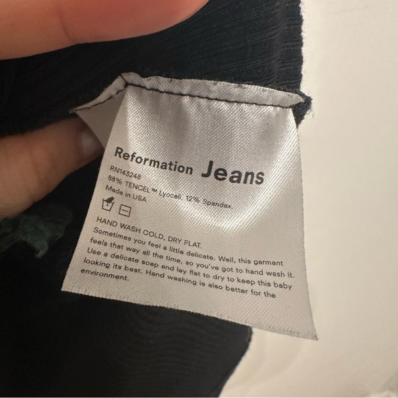 Reformation Jeans Margie Ribbed Mini Dress Black Small - Picture 7 of 7